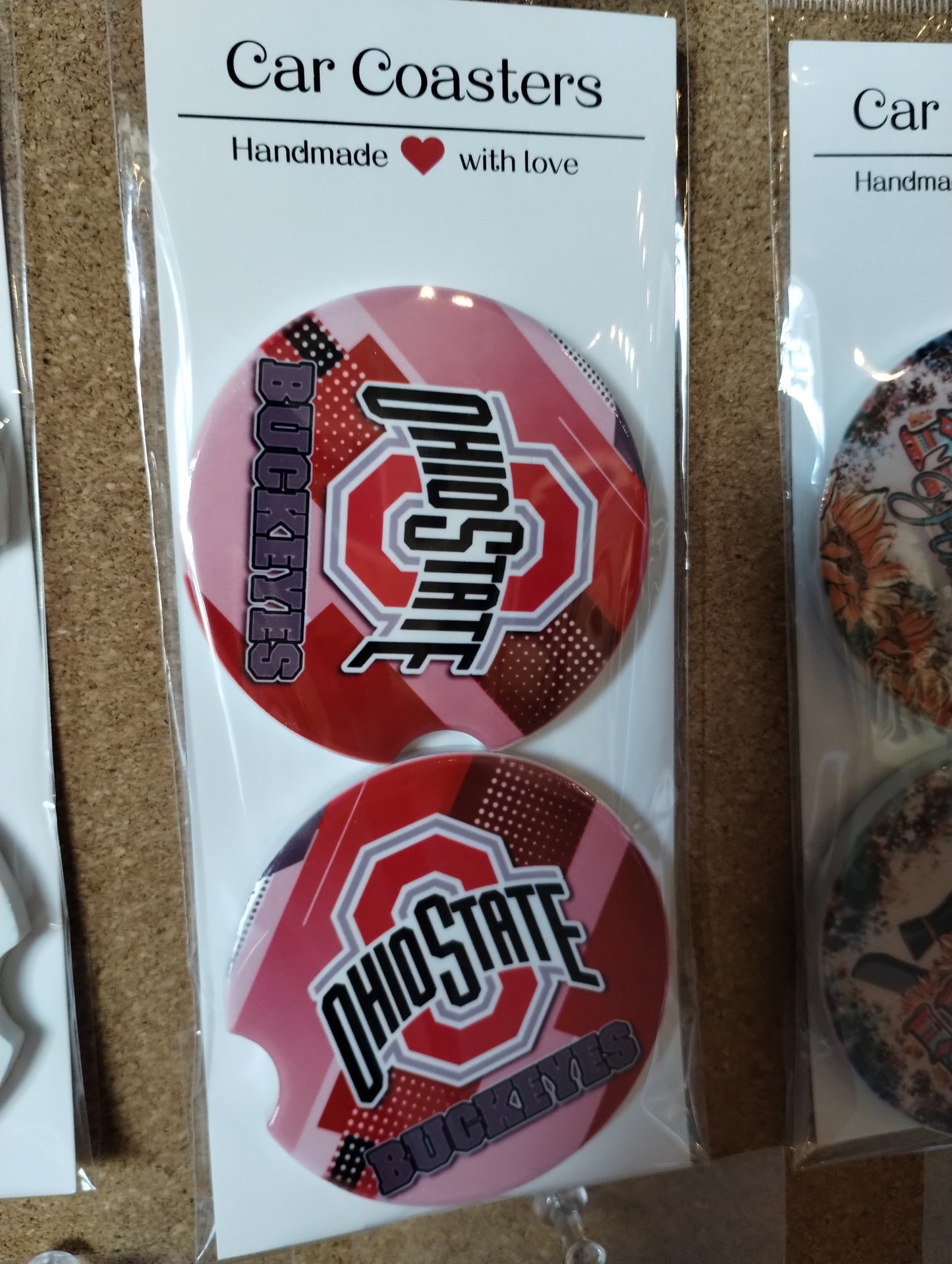 Ohio State ceramic car coasters
