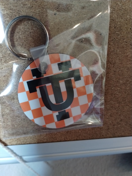 UT checkerboard keychain