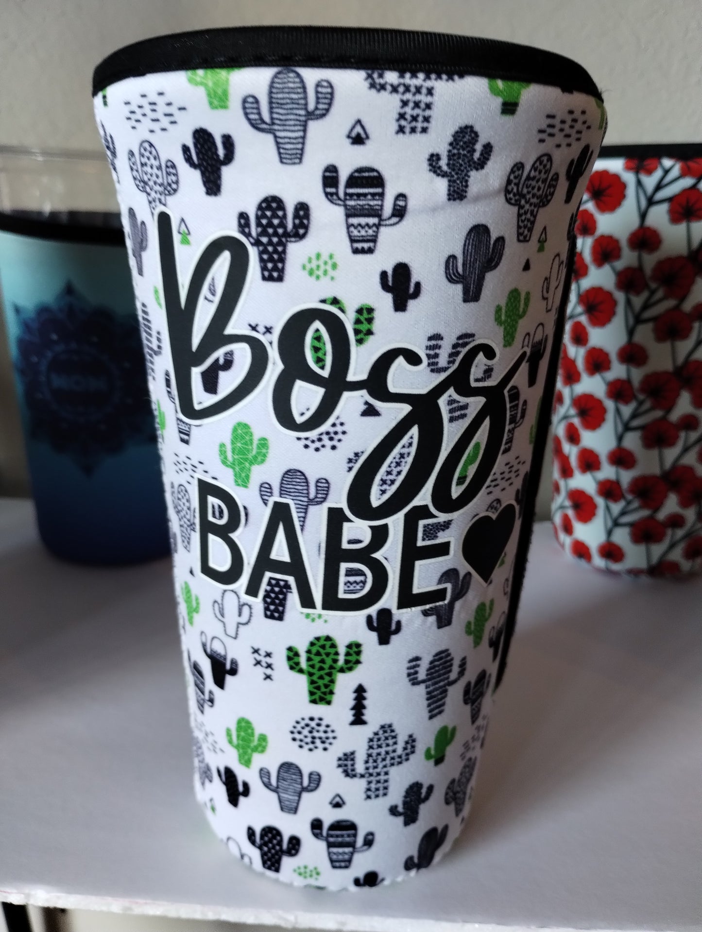 Boss babe cactus koozie