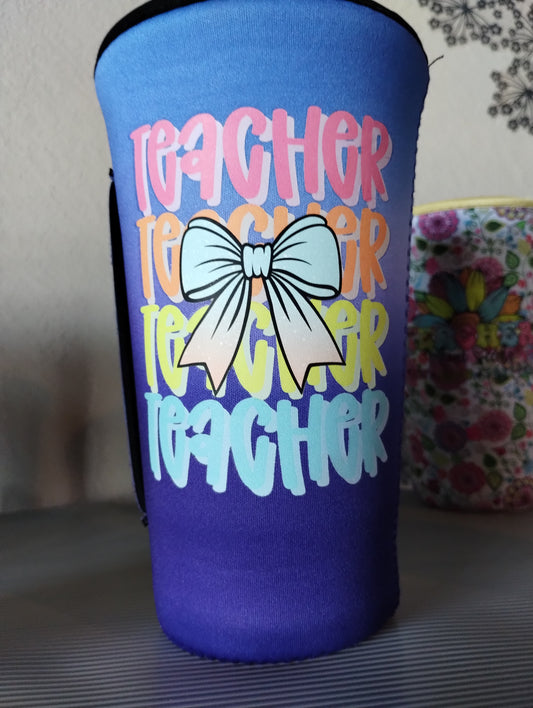 Purple Teacher koozie