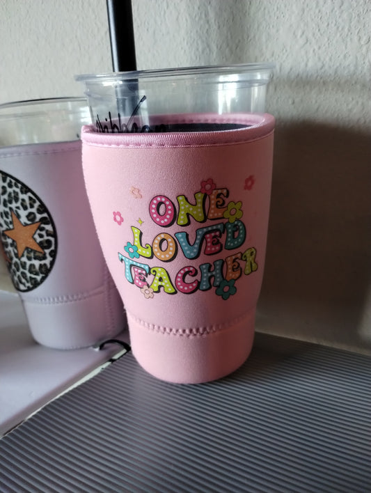 One loved teacher koozie