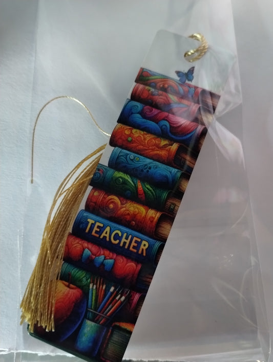 Teacher metal bookmark