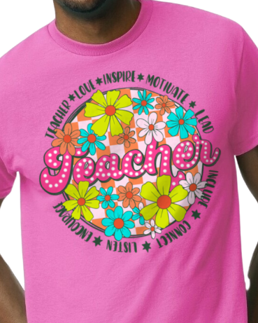 Teacher with flowers