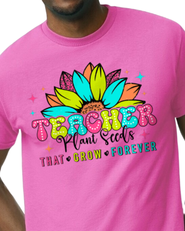 Teacher plants seeds