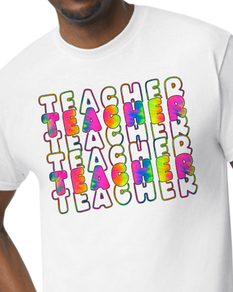 Teacher stacked tye dye